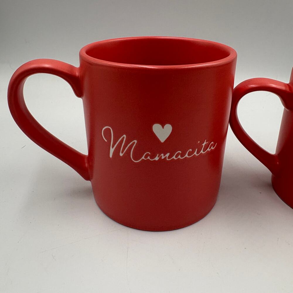 Threshold Stoneware Mommy & Me Pink Spanish Coffee Mug Set Mamacita Corazoncita - Picture 2 of 8